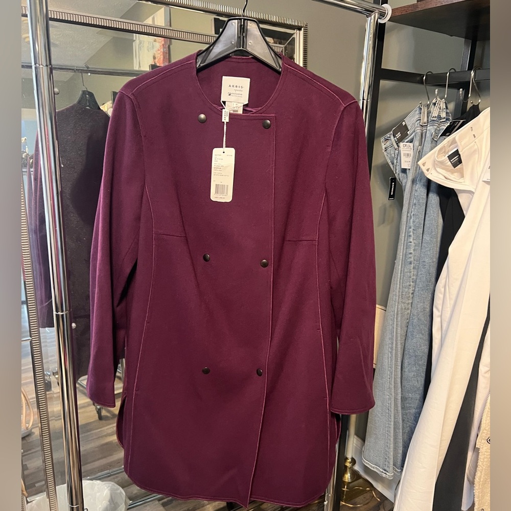 Purple AKRIS punto coat/jacket. 100% wool